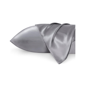 Bedsure Satin Pillowcases, Similar to Silk Pillowcase 2 Pack, Pillow Case for Sleeping Women with Envelope Closure, Gifts for Women Men, Dark Grey, Queen Size, 20x30 Inches