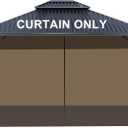 BPS 12' x 12' Gazebo Privacy Curtains with Double Zipper, 4-Panels Side Wall Universal Gazebo Side Panels Replacement for Patio, Outdoor Canopy, Garden and Backyard (Curtain Only)