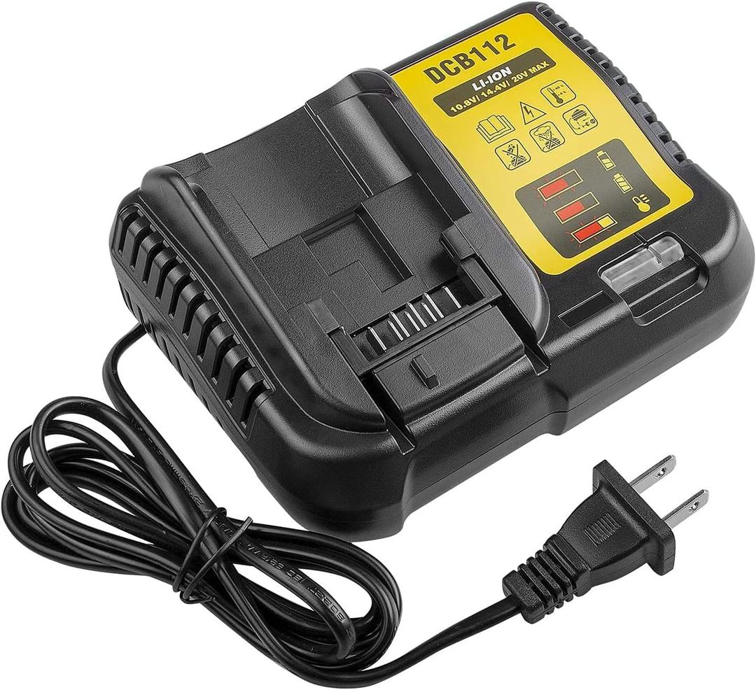 DCB112 Replacement Battery Charger for 20V Charger DCB101 DCB105 DCB115 DCB107,Compatible with 12V&20V/60V MAX Lithium-Ion Batteries DCB206 DCB204 DCB230 DCB240 DCB120 DCB126 DCB612 DCB609 DCB606 (Black)
