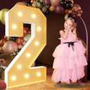 imprsv 4FT Marquee Numbers, Light Up Numbers for 21st Birthday Decorations, Marquee Light up Letters Anniversary Party Decor, Mosaic Numbers for Balloons Number 2, Pre-Cut Foam Board Kit