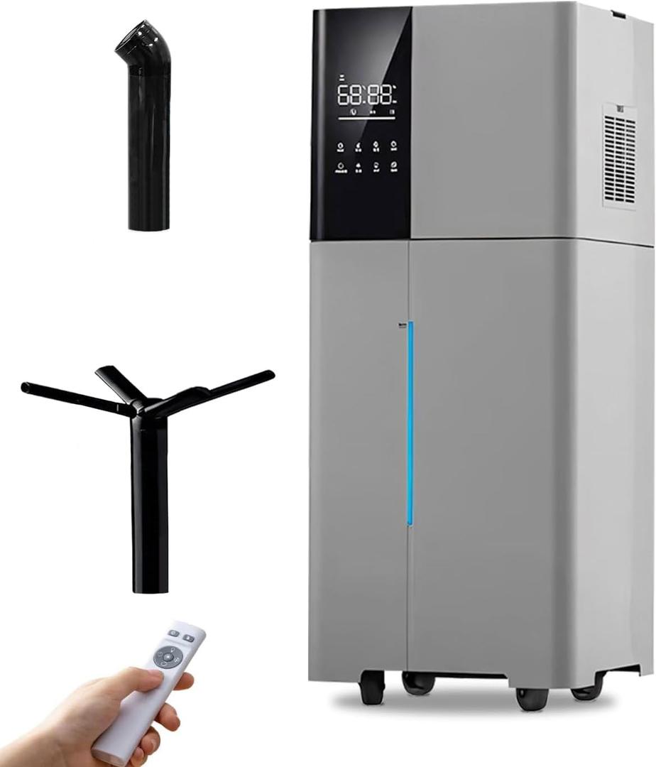 Humidifier Large Room,26L/6.8Gal Whole House Humidifiers for Home 3000 sq.ft,1800ml/H Cool Mist Humidifier Baby, Top Fill Humidifiers for Bedroom Plant with 360 Nozzle & Extension Tube,Grey