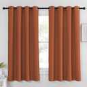 NICETOWN Blackout Burnt Orange Curtain for Bedroom 63 inch Length - Grommet Top Room Darkening Sound Reduction Privacy Thermal Drape for Nursery/Living Room, W52 x L63, 1 Panel