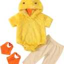 Toddler Chicken Costume Baby Boy Girl Duck Outfit Fuzzy Chick Romper infant Halloween Cosplay Clothing With Legging 70