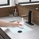 Bathroom Faucet Single Hole Single Handle Vanity Faucet Modern Sink RV Black Bathroom Faucet with Pop-up Drain for 1 - or 3 Hole Sink (Black)