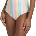 Hurley Girls One Piece Swimsuit (7, Pale Ivory/Multi Stripe)