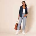 Amazon Essentials Women's Lightweight Crewneck Cardigan Sweater (Available in Plus Size) (Medium, Navy)