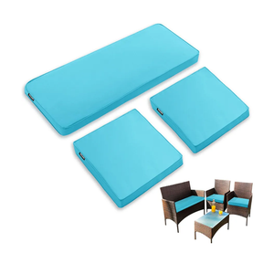 3 Pack Patio Cushion Set Outdoor Cushion Replacements for 4 Pieces Seater Outdoor Furniture, Waterproof Cushion Set for Rattan Chair Wicker Sofa, Teal, Only 2 Seater, Big (21"x43") And Small (21"x28")