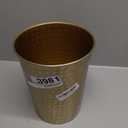 Monarch Abode Metal Bathroom Trash Can  Waste Basket for Bedroom, Office Desk, & Dorm, Hand Hammered, Durable Decorative Brushed Gold Small Trash Can Bathroom Garbage Bin Wastebasket