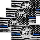 11 x 4 PCS Thin Line Sticker Code 4, American Flag Waterproof Vinyl Decal Police Support Bumper Stickers, Reflective Support Law Enforcement Decal for Car Truck Window Laptop