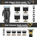 Hair Clippers for Men Professional, Cordless Complete Barber Kit with Electric Hair Clipper T-Blade Beard Trimmer Foil Shaver Nose Trimmer, Men's Hair Cutting Grooming Kit, 8 Guide Combs, Barber/Home