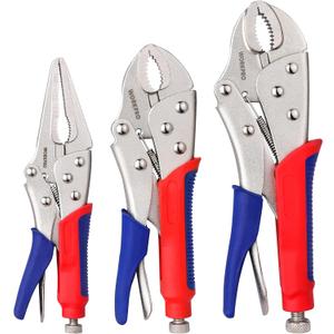 Workpro 3-piece Jaw Locking Pliers (10 Inch Curved Jaw, 7 Inch Curved Jaw, 6-1/2 Inch Straight Jaw)