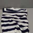 Dokotoo Sweaters for Women 2025 Crewneck Striped Cute Color Block Fall Winter Knitted Pullover Tops (Small, Navy Blue)