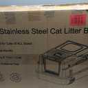 XXXL Stainless Steel Litter Box with Lid for Big Cats