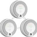 X-Sense Wireless Interconnected Combination Smoke and Carbon Monoxide Detector, 10-Year Battery Powered Fire and CO Alarm, SC06-W, 3-Pack, White
