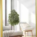 22x30 Inch Bathroom Mirror for Wall,Matte Gold Framed Rectangle Mirror with Rounded Corner,Aluminum Alloy Framed Brushed Wall Mirror for Bedroom or Living Room,Vertical or Horizontal