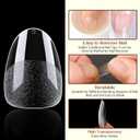 UNA GELLA Extra Short Almond Gel Nail Tips, 216 Pcs Pre-shape XS Almond Nail Tips Full Cover Press On Nails Half Matte Clear Fake Nails For Women Girl DIY Salon At Home 12 Sizes