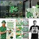 3 Pcs Large St. Patrick's Day Window Clings, PVC Static Cling Stickers Shamrock Leprechaun Pot of Gold Horseshoe Design 13 7 x 33 4 Inch Repositionable Clings for Windows Mirrors Glass
