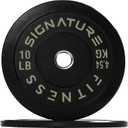 Fitvids 2" Olympic Bumper Plate Weight Plates with Steel Hub, 10LB, Pair, Black, Updated