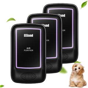 Air Ionizers for Home (3 Pack), Air Purifier Plug In, Portable Negative Ion Generator, Cat Litter Deodorizer, Free Quiet Air Freshener for Pet Odor, Bedroom & Office