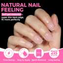 UNA GELLA Extra Short Square Oval Nail Tips 216pcs Pre-shaped Half Matte Square Round Gel Nail Tips Full Cover Squoval Clear Acrylic Fake Nails for Press on Nail Extensions Home DIY Salon 12 Sizes