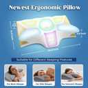 Cervical Pillow for Neck Pain Relief, Cooling Contour Memory Foam Pillows Support Odorless Ergonomic Neck Pillow Adjustable Orthopedic Bed Pillow for Side Back Stomach Sleeper with Pillowcase,fmd