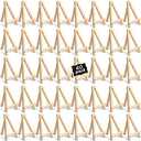 Mimorou 60 Pack 5 Inch Mini Easel Wood Display Artist Small Wooden Easel Stand Art Craft Painting Triangle Stand Canvas Holder for Card Artist Photos Tabletop Phone Wedding