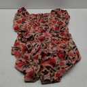 BLENCOT Womens Casual Square Neck Long Sleeve Boho Floral Midi Dress Print Side Split Dresses, L