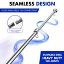 One Piece Stainless Steel Flag Pole for Outside House, 80 MPH Heavy Duty Flag Pole for Truck, 5FT Outdoor Flagpole for Porch, Wall, Jeep, Trailer, 1 Inch Flagpole (1, Silver)