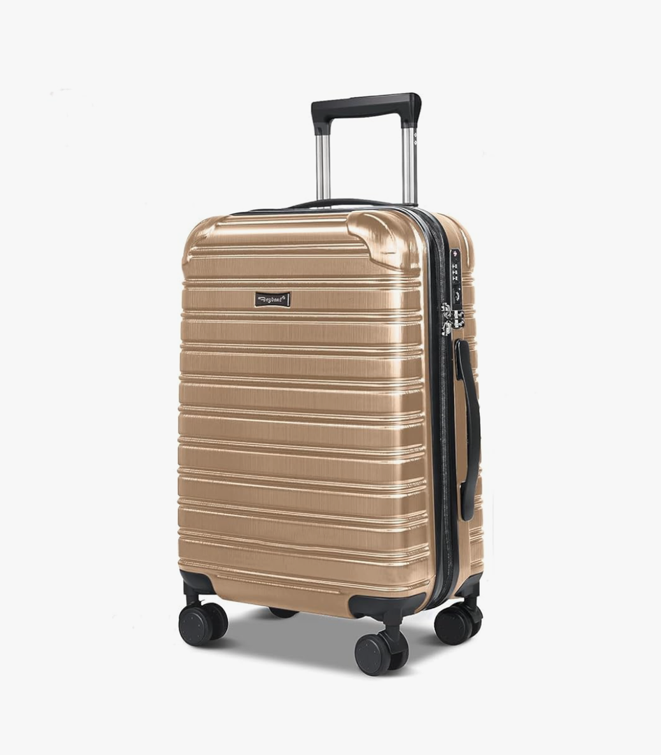 Feybaul 20Inch Hard Case Luggage Carry On Luggage Lightweight With Spinner Wheels Rolling Suitcase 22x14x9 Airline Approved PC+ABS With TSA Lock Hardshell Travel Carry On Size Hardside Suitcase,White