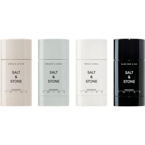 SALT & STONE Aluminum Free Deodorant | Extra Strength 48 Hour Protection for Women & Men | Made with Seaweed Extracts, Shea Butter & Prebiotics (Mini Deodorant Discovery Set) (1 Ounce (Pack of 4))