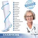 CHARMKING Compression Socks for Women & Men Circulation (3 Pairs) 15-20 mmHg is Best Support for Athletic Running Cycling (White, M)