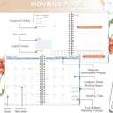 GuassLee Large 2026 Planner, Weekly and Monthly Planner from January 2026-December 2026, 8.5"x 11" Calendar Agenda Book with Back Pocket, Stickers for Home Office School Supplies, A4 Size, Khaki