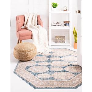 Unique Loom Lola Collection Area Rug - Bold (7' 10" Octagon, Blue/Light Blue)