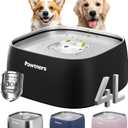 Dog Water Bowl No Spill, 4L Stainless Steel Slow Water Bowl for Dogs with Non-Slip Base, Spill Proof for Medium Large Messy Drinkers, Slow Drinking, Slobber Stopper, No Mess, Black