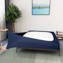 Alyvia Spring Box Spring Cover Full Size - Jersey Knit & Stretchy Wrap Around 4 Sides Bed Skirt for Hotel & Home - Full/Full XL, Navy