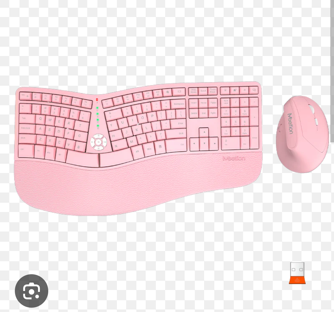 MEETION Wireless Ergonomic Keyboard and Mouse, Split Arch Keyboard with Cushioned Wrist Palm Rest, Wireless Vertical Mouse, Rechargeable Full Size, for Windows/Mac/Computer/Laptop
