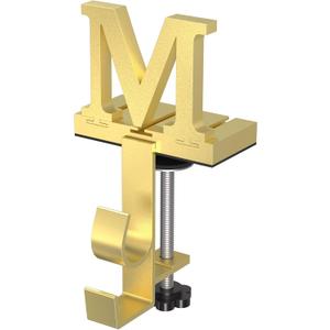 Monogrammed Christmas Stocking Holder with Initials,2 in 1 Fireplace Stocking and Garland Hanger for Mantle,2 Hooks Letter Gold Stocking Holder for Xmas Fireplace (Letter-M)