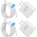 USB C 10FT Long Charger Cable iPhone Fast Charging Cord with USBC Phone Charger Block, 45W Super Fast Type C Charger for iPhone 17/17 Pro/17 Pro Max/17 Air/16 15 Pro/Pro Max/Plus, iPad, Galaxy, White