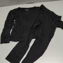 Merino Wool Base Layer Kids Set, Thermal Underwear for Unisex Kids Wool Base Layer Top Bottom (Small, Black-180)