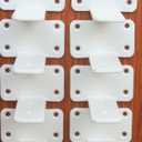 8 Pack - 4 inch White Hidden L Shelf Bracket (1/5 Inch Thicked) Iron Floating Shelf Brackets Rustic Industrial Metal Brackets for Shelf Support