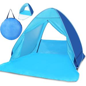 Pop Up Beach Tent Kratax Automatic Pop Up Instant Shade Sun Shelter UPF 50+ Portable Canopy Cabana for Adults Kids Baby Outdoor Activities, Camping Fishing Park Hiking Picnic