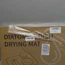 Stone Dish Drying Mats for Kitchen Counter 15.7"x 11.8" Quick Dry Stone Drying Mat Super Absorbent Diatomaceous Earth Drying Mat with 4 Non-Slip Stainless Steel Feet for Dishes&Cups Dark Grey