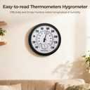 Joyibay Indoor Outdoor Thermometers Hygrometer,10 Inch Outdoor Barometer for Patio, No Battery Large Outside Thermometer, Large Numbers Thermometers, Wall Hygrometer