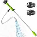 Taskstar Cordless Stick Transfer Pump for Water/Diesel, 2.2" Filter OD, 720GPH Fast Drain, Battery Powered 60-Min Runtime, 16FT Lift Head for Basement, Pool, Pond, Rain Barrels, Boat, Aquarium, RV