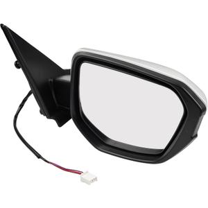 Passenger Side Mirror Assembly 2016-2021 Compatible with Honda Civic Sedan Coupe Hatchback Right Rearview Mirror Non-heated Power Adjustable Glass Replace HO1321283, 76208TBAA01ZA (3 Pin White)