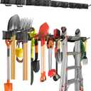 PIYILO 64 inches Garage Tool Organizer Wall Mount, Garden Tool Organizer Rack Heavy Duty, Hanging Storage Organization Racks Holder with 10 Hooks, for Lawn Tools, Shovel, Shed
