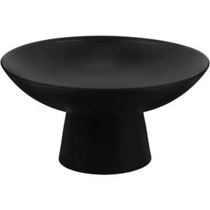 Amosfun Ceramic Fruit Bowl Pedestal Bowl Food Platter with High Legs for Desserts, Snacks and Nuts Dining Table Supply Black, 15X15X7.5CM