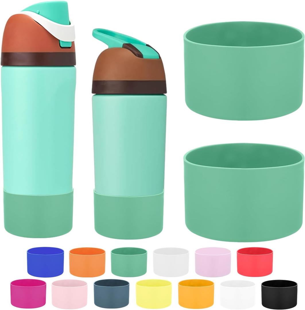 2 x Mity rain 2PCS Protective Boot Compatible with Owala Kids Water Bottle 16 oz &14 oz, Silicone Boot Accessories for Owala Kids FreeSip 16oz & Flip 14oz (Eucalyptus)