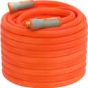 YAMATIC Heavy Duty Garden Hose 5/8 in x 100 ft with Swivel Fitting, Super Flexible Water Hose, All-weather, Lightweight, Burst 600 PSI (100' (feet), Orange)