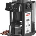 Gourmia 10-Cup Grind & Brew Coffee Maker  Built-in Adjustable Grinder, Programmable Digital Timer, 3 Brew Strengths, 4-Hour Keep-Warm, Auto Shut-Off, Pause & Serve, Glass Carafe, Stainless Steel